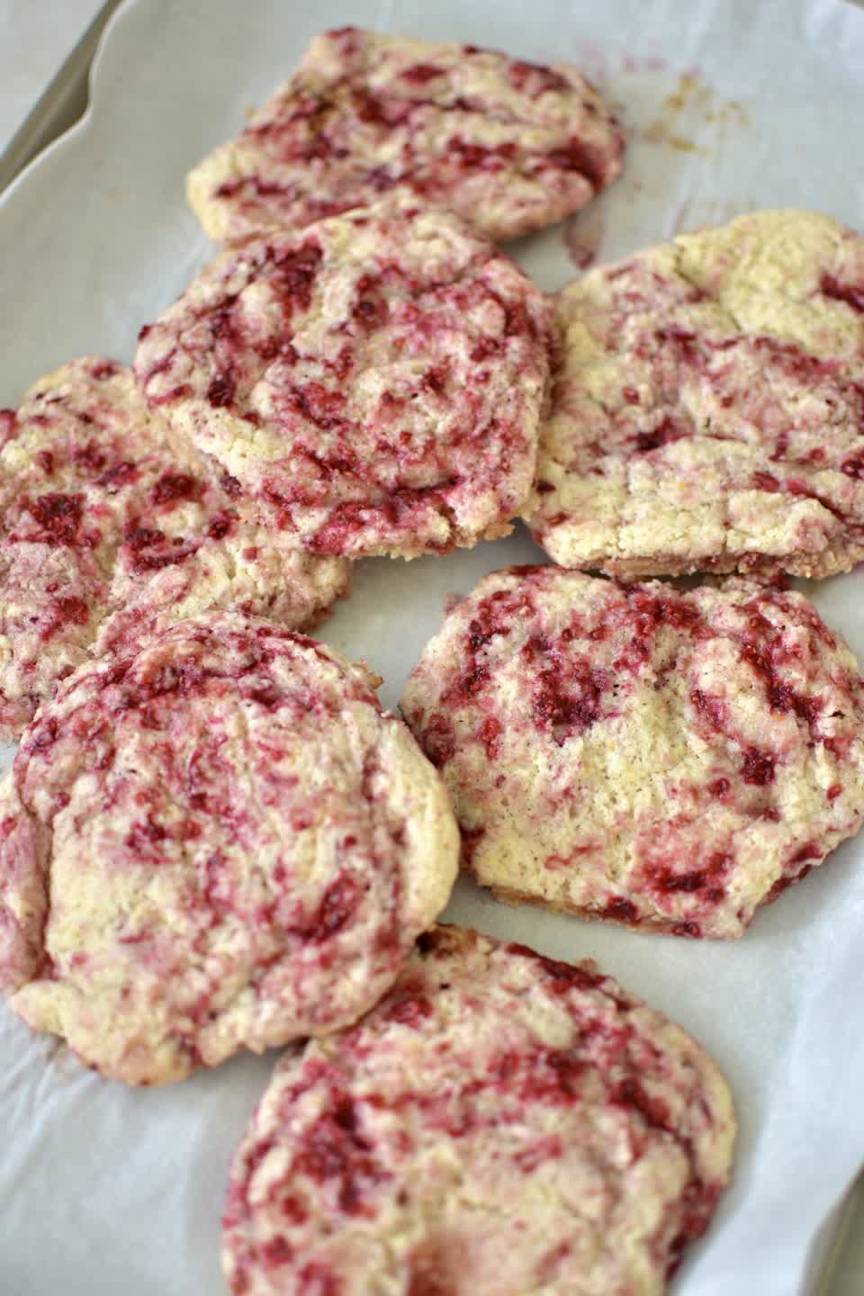 Soft Lemon Raspberry Cookies