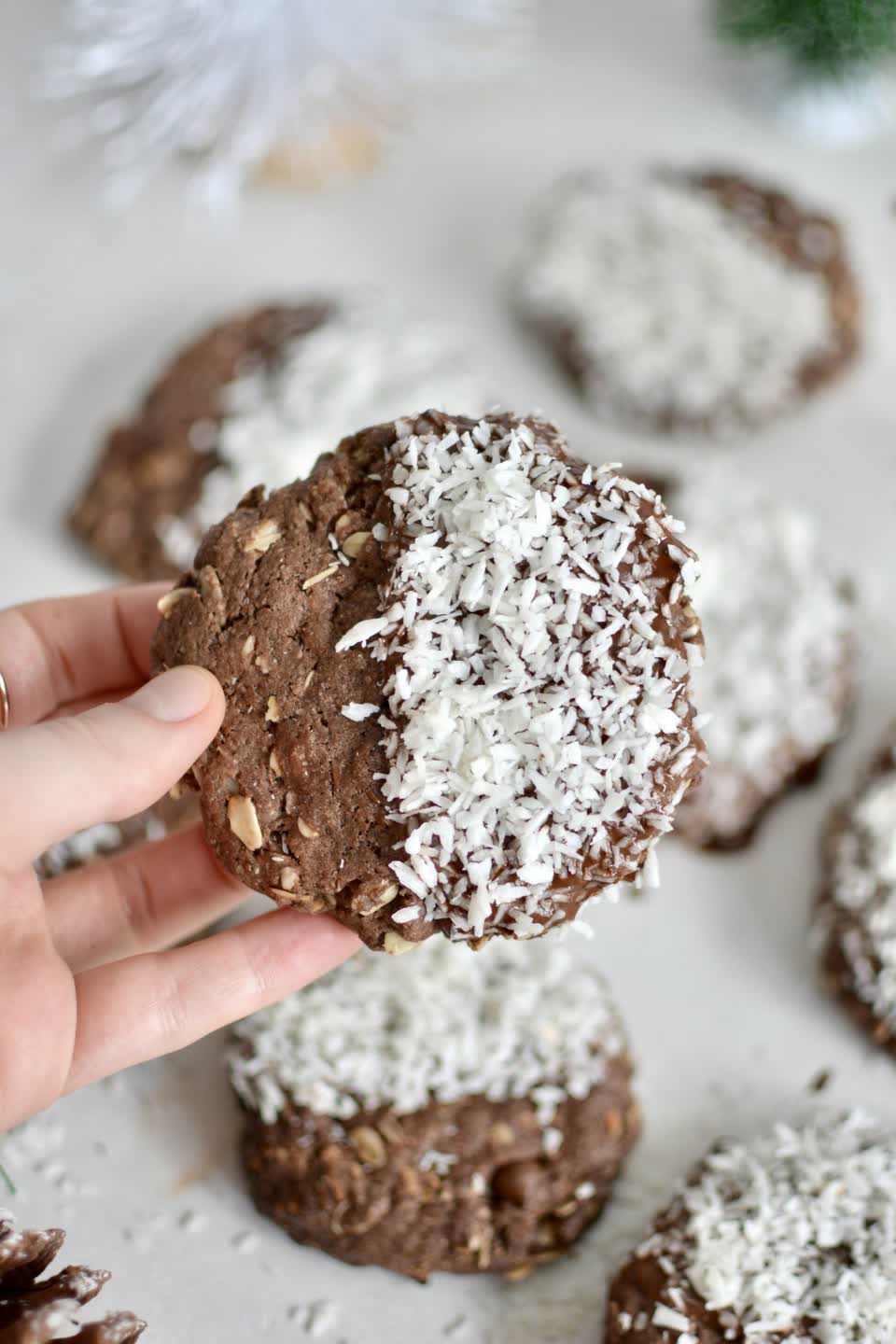 Triple Chocolate Oatmeal Cookies