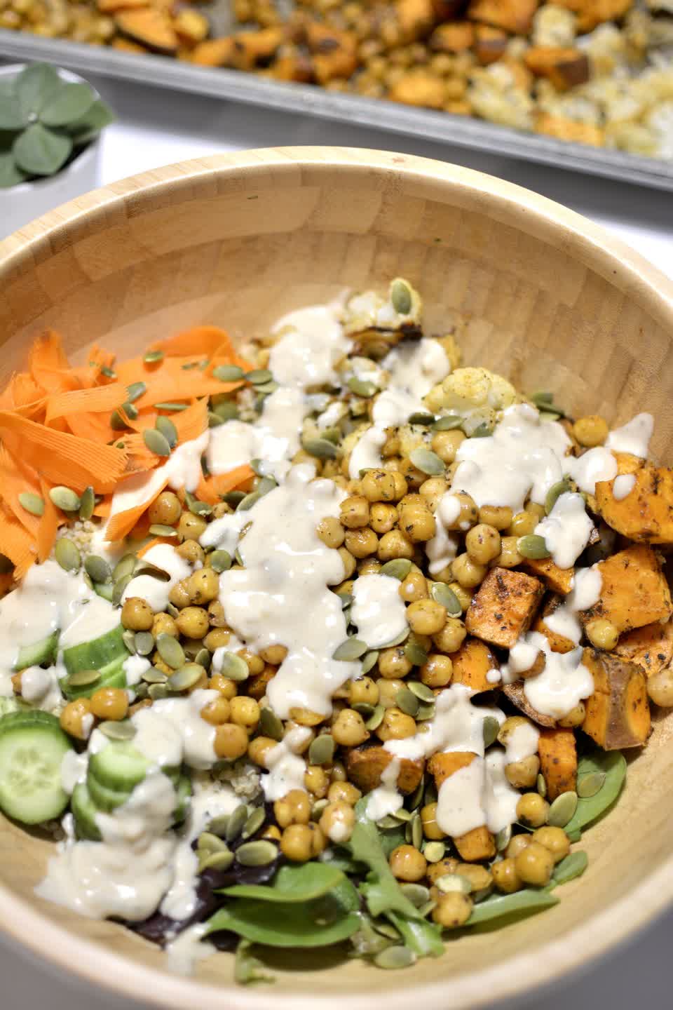 Quinoa Bowl with Roasted Chickpeas and Cauliflower