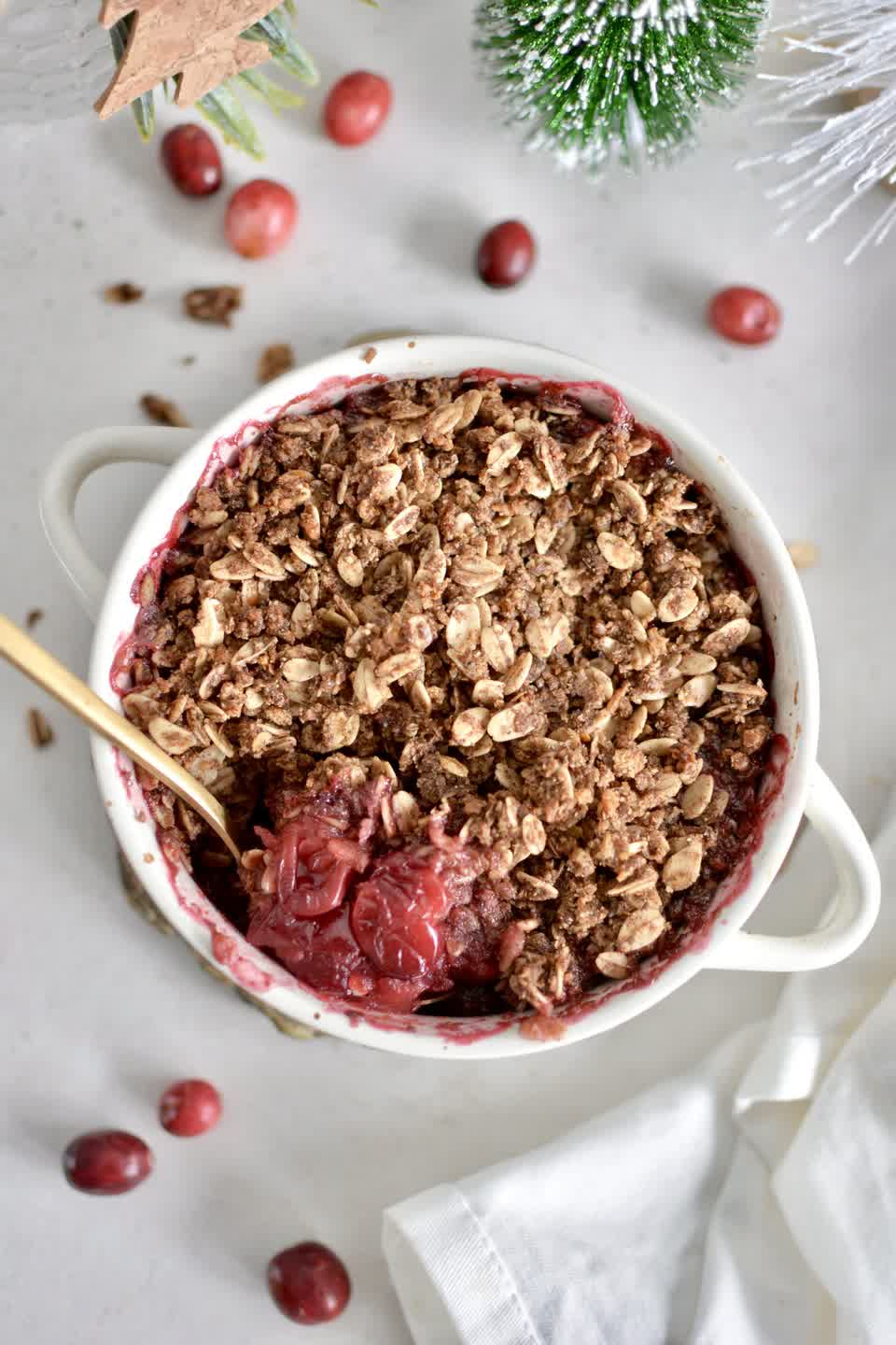 Crumble protéiné aux canneberges