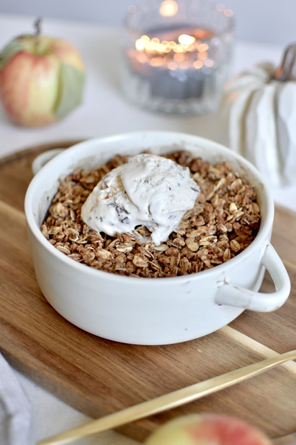 Crumble protéiné aux pommes