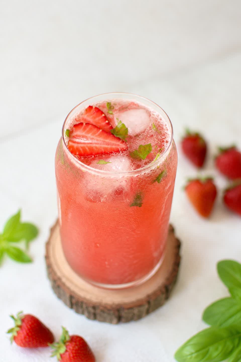Sparkling Strawberry Basil Water