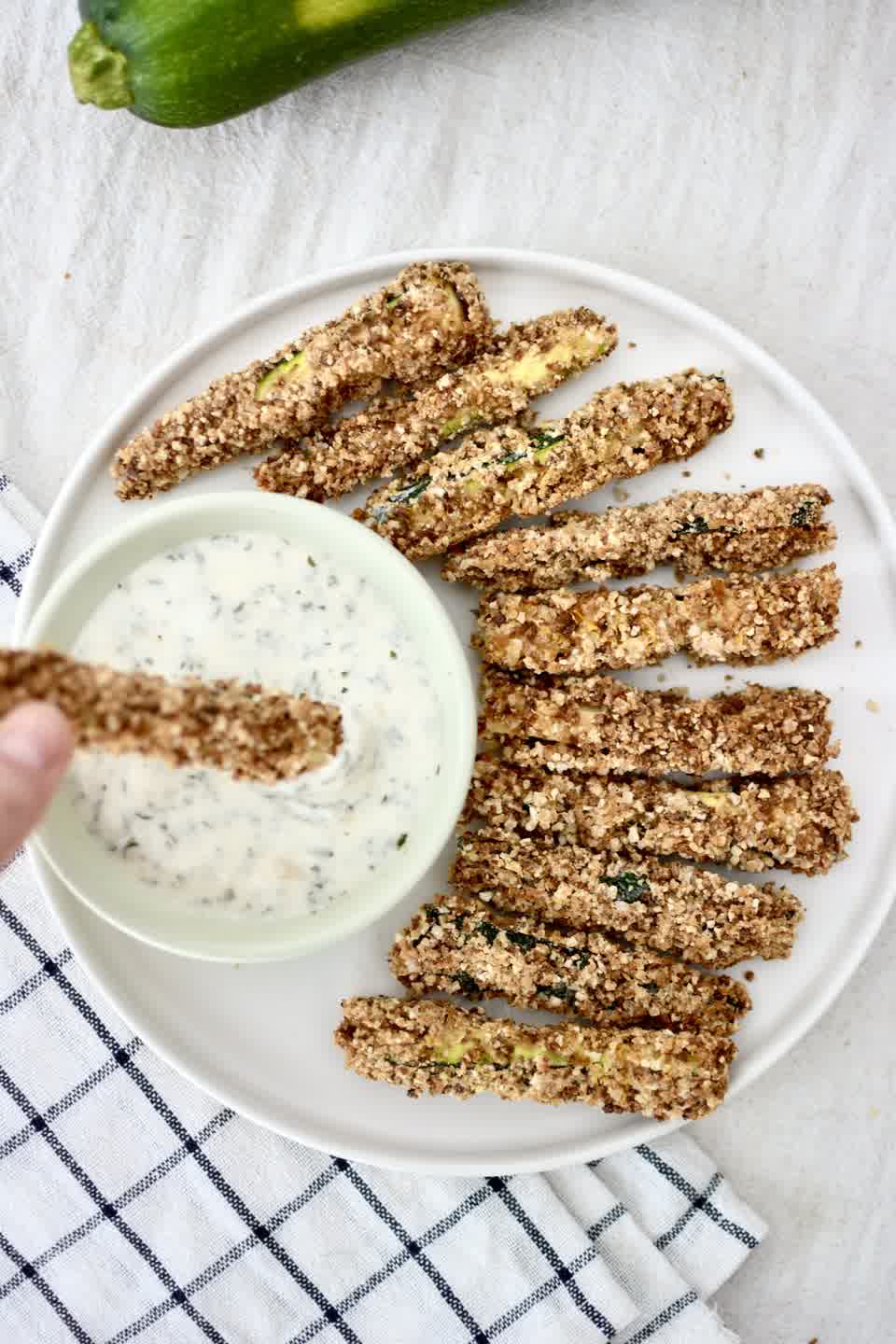 Air Fryer Zucchini Fries with Ranch Dip