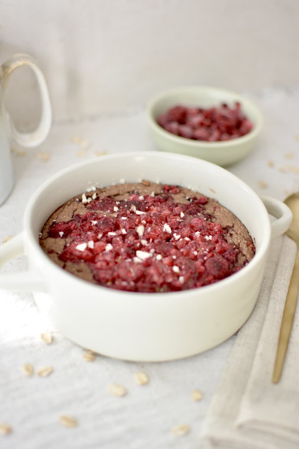 Chocolate Raspberry Protein Breakfast Cake