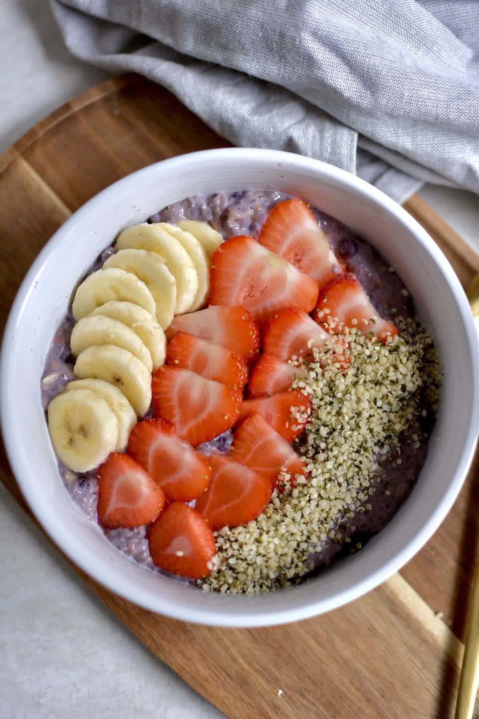 Warm Protein Berry Oatmeal (No Protein Powder)