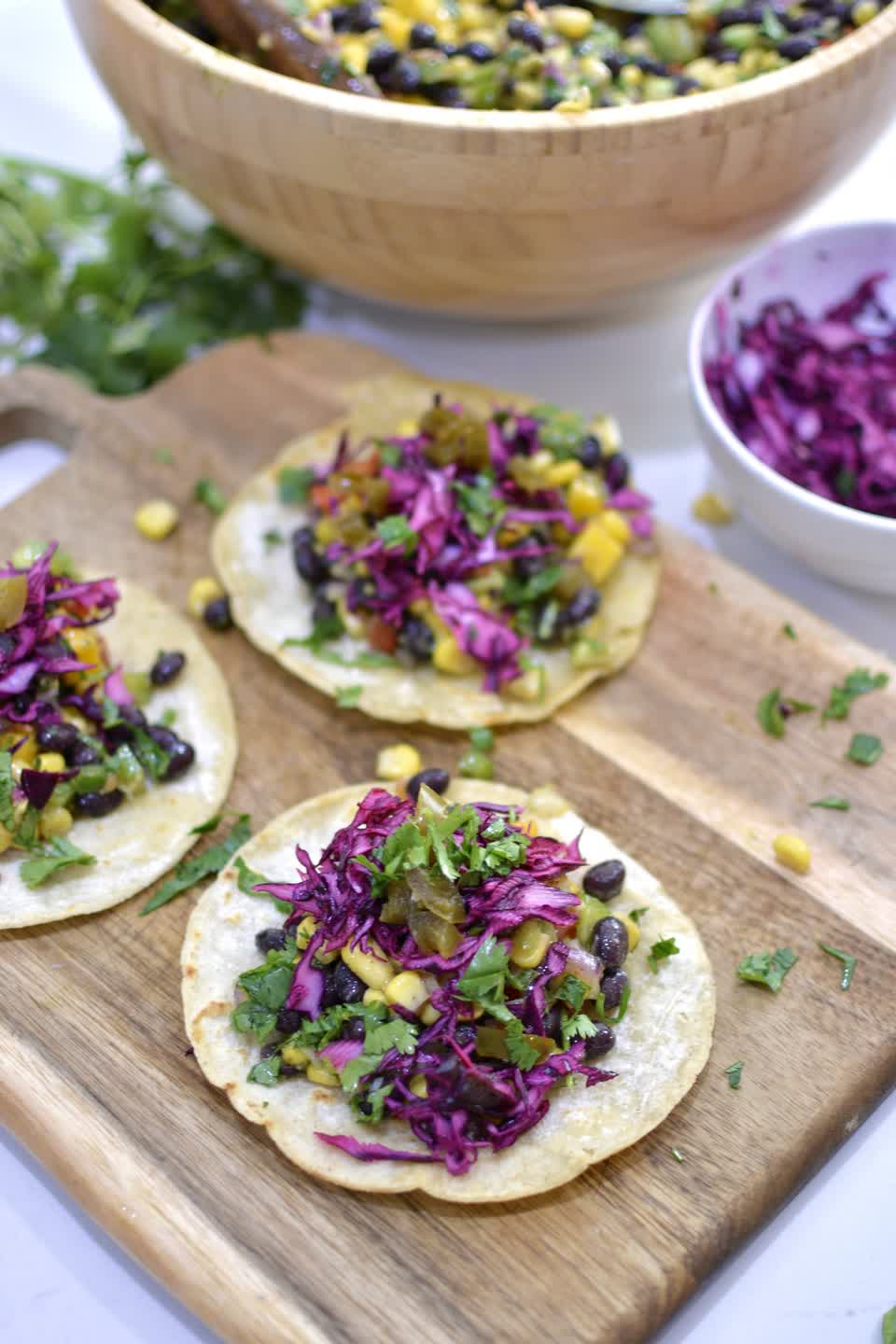 Mini tortillas façon salade mexicaine à la mangue