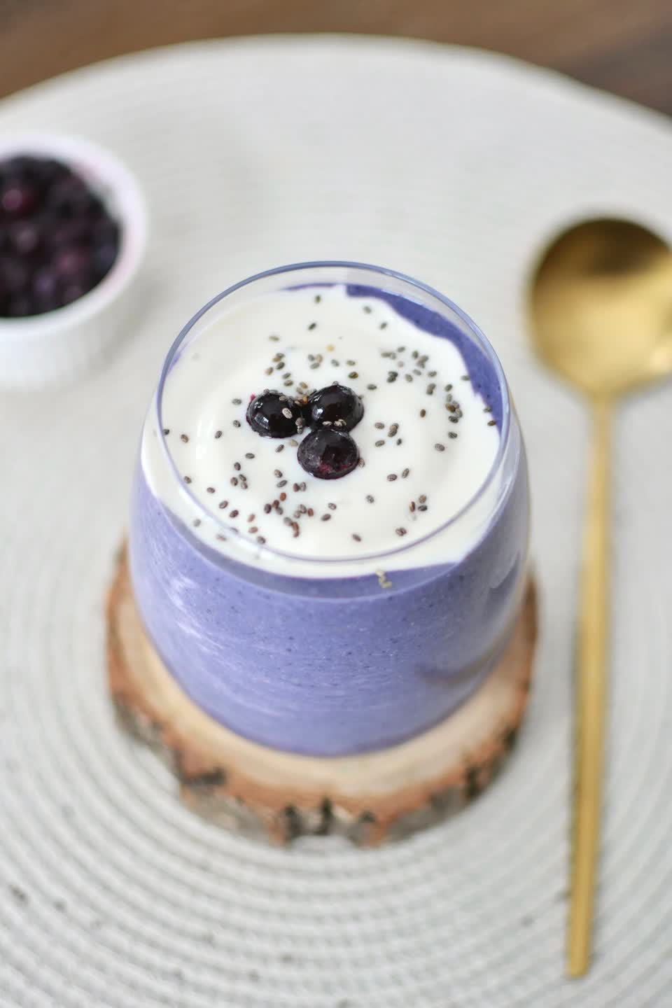 Protein Chia Pudding with Blueberries