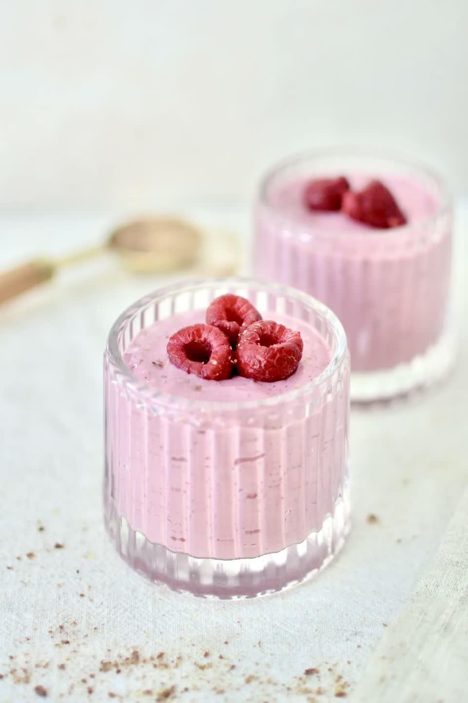 Dairy-Free Raspberry Protein Pudding