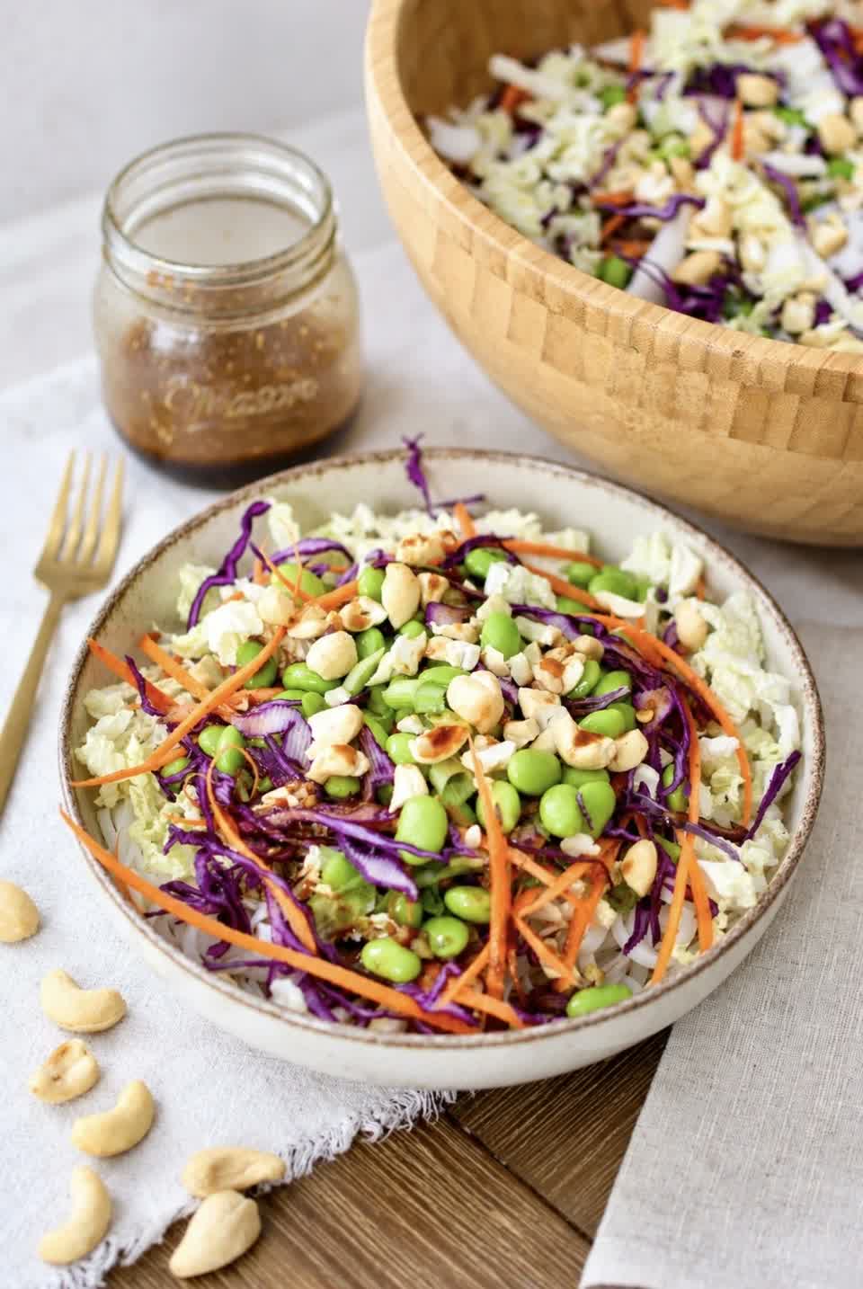Crunchy Asian Edamame Sesame Salad