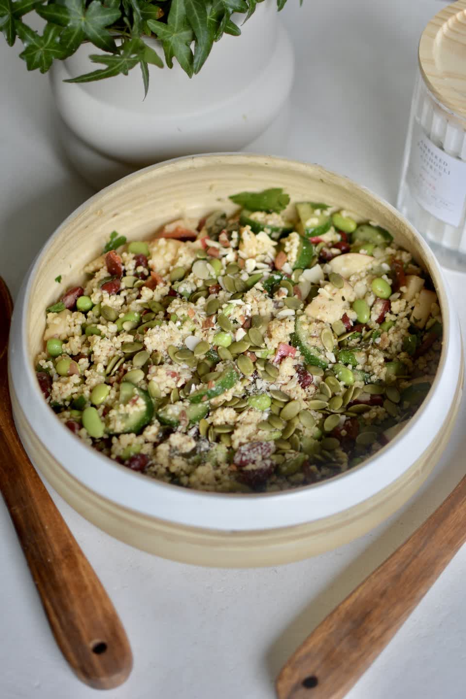 Millet Salad with Apples & Edamame