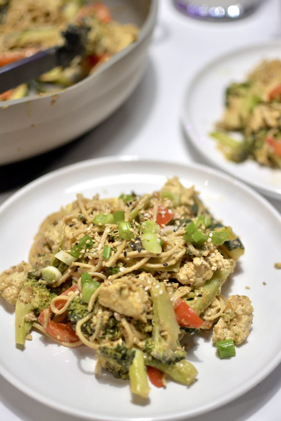 Noodle and Tofu Stir-Fry with Peanut Butter