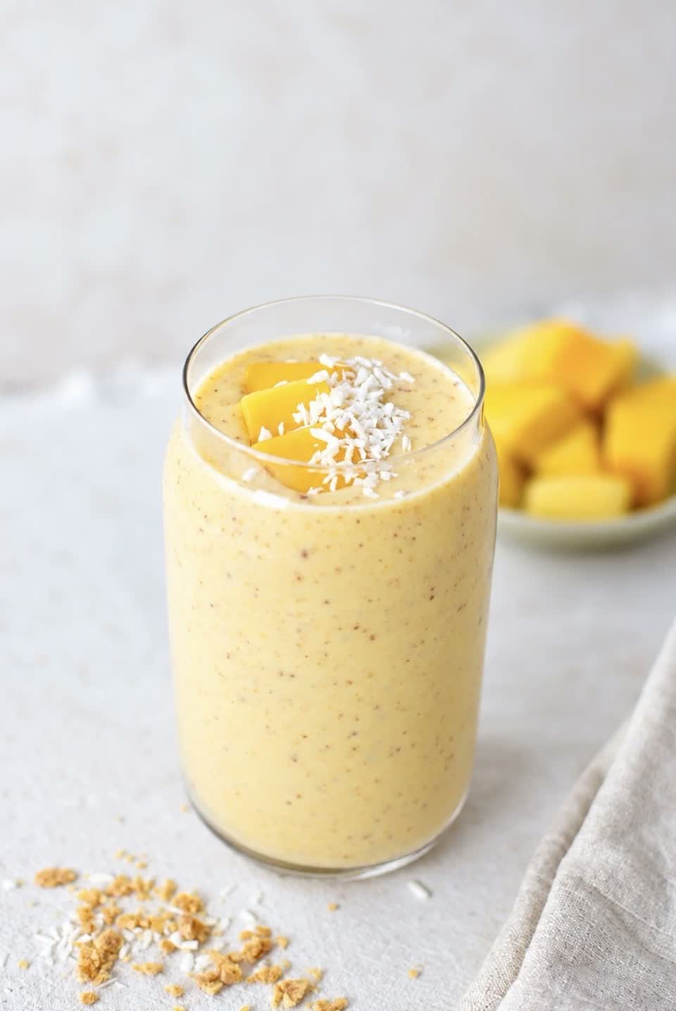 Dairy-Free Tropical Protein Smoothie (No Protein Powder)
