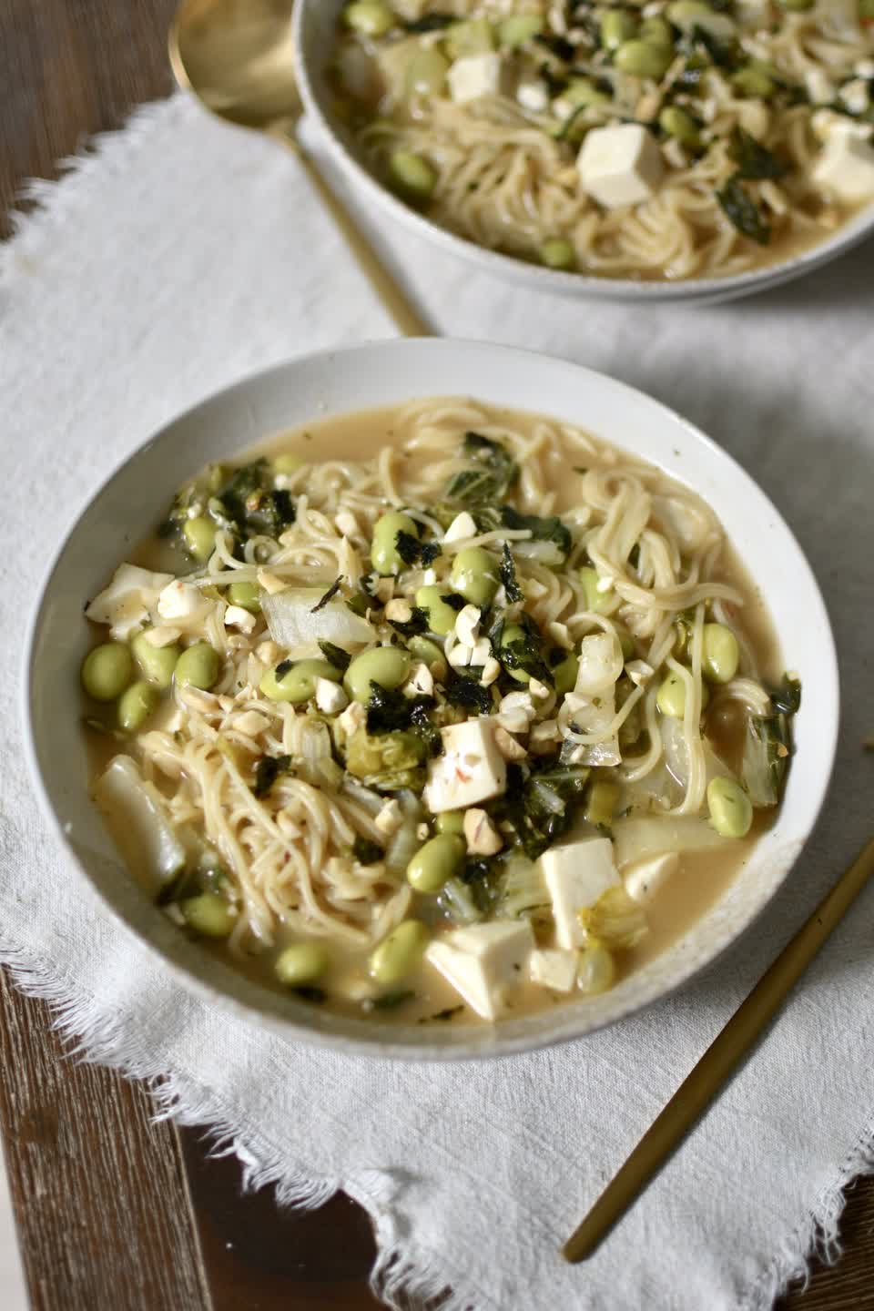 Miso Ramen Soup with Edamame