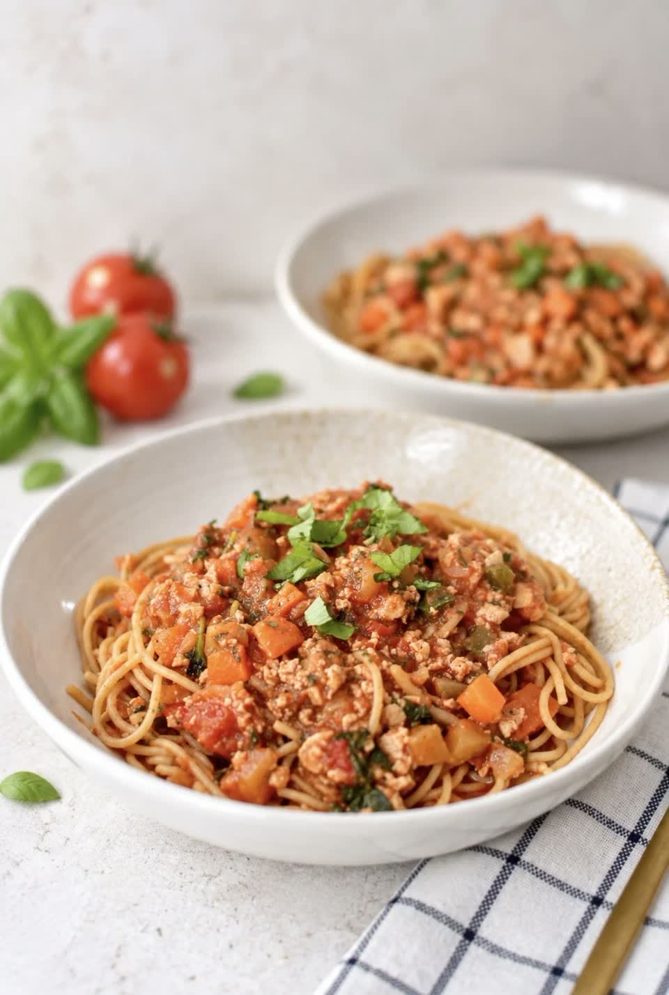 Meatless TVP Spaghetti