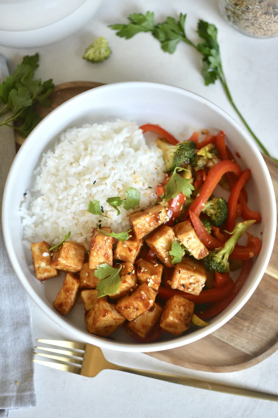 Lower-Sugar General Tao Tofu