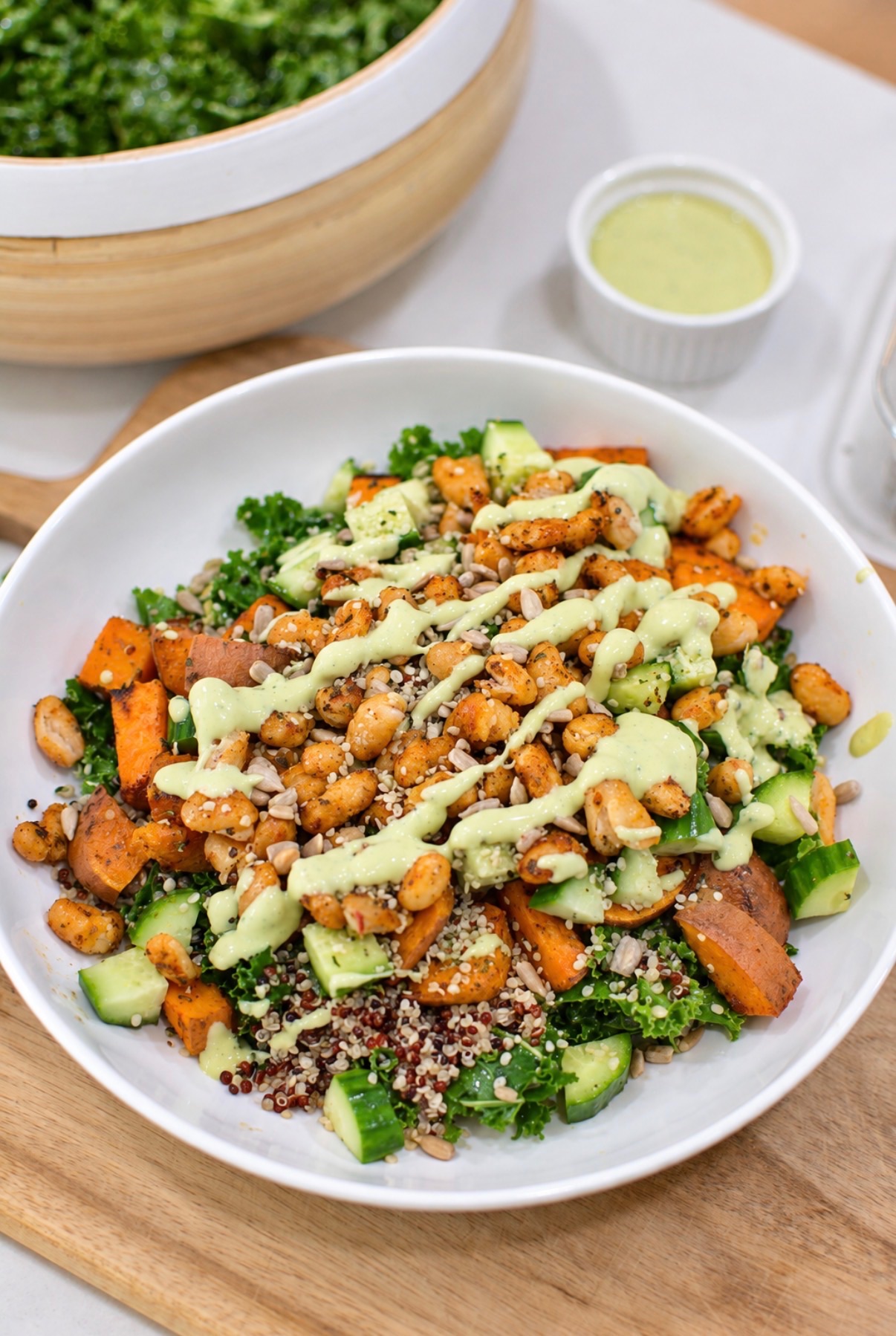 Quinoa Bowl with Sweet Potato and Crispy Beans