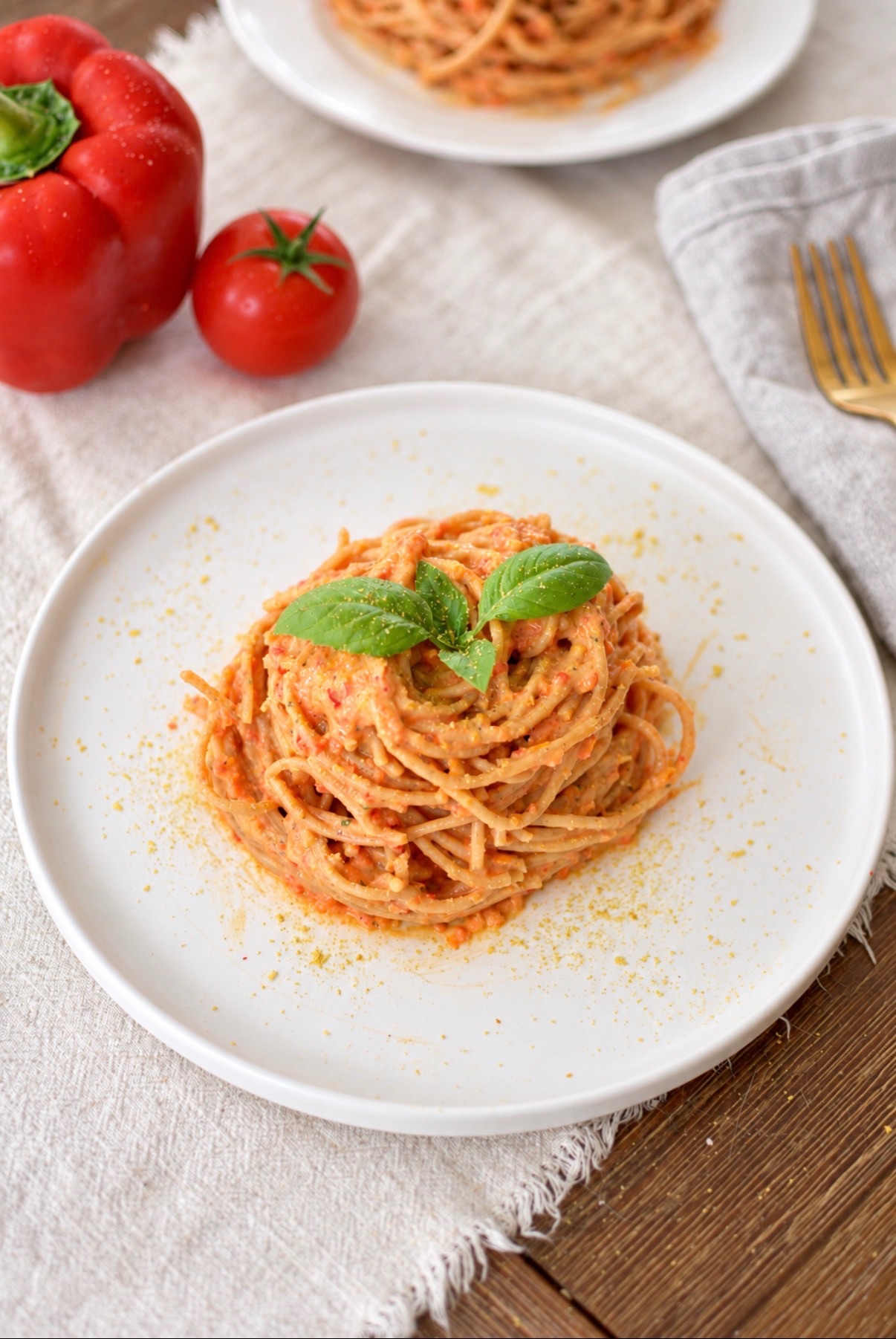 Creamy Protein Roasted Red Pepper Pasta